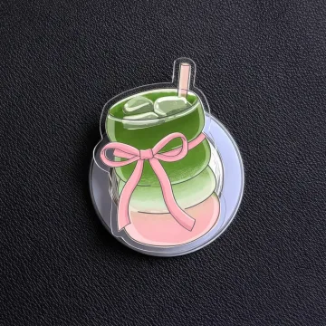 Matcha Latte Girly Coquette Bow Ribbon Coffee Boba Phone Grip