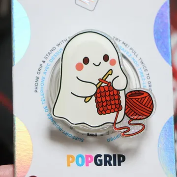 Ghost Crocheter Sparkly Kindle Bookish Book Lover Phone Grip