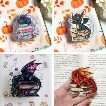 Sleeping Dragon on Books Fantasy with Floral and Pastel Phone Grip