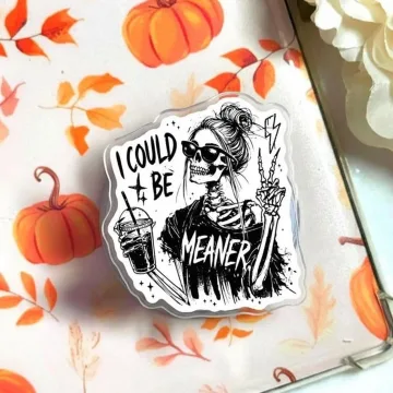 I Could Be Meaner Sassy Coffee Girl Sketch MagSafe Phone Grip