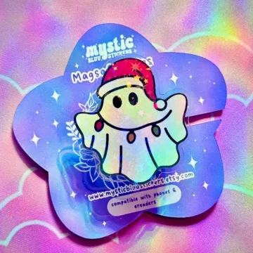Christmas Ghost Santa Snowflake Magnetic Cute Trendy Phone Grip