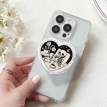 Skeleton Reading Bookish Kindle Book Lover MagSafe Phone Grip