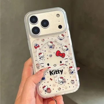 Kawaii Hello Kitty with Bow Coquette Ribbon Chibi Phone Grip