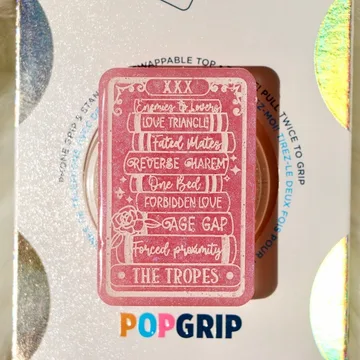 Romance Book Tropes Tarot Card Pink Pearlescent Celestial Phone Grip