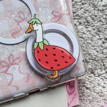 Strawberry Goose Cute Trendy Stylish Aesthetic MagSafe Phone Grip