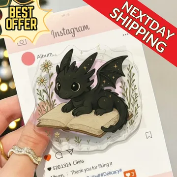 Dragon Book Dragon Unicorn Mermaid Magnetic Cute Trendy Phone Grip
