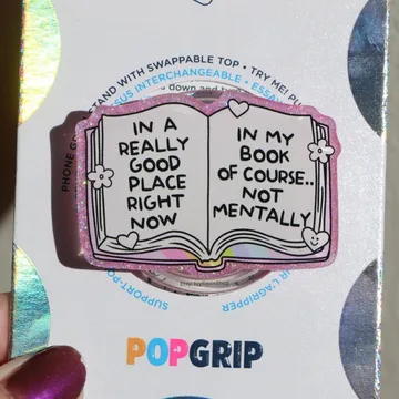 Mental Health Book Kindle Glittery Reader Bookish Phone Grip