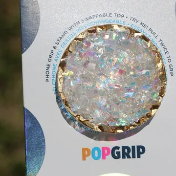 Rainbow Faux Geode Crystal Opalescent Bling Pride Phone Grip