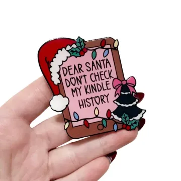 Bookish Christmas Kindle Book Lover Santa Snowflake Phone Grip