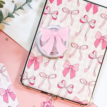 Pink Bow Kindle Bookish Book Lover Coquette Ribbon Phone Grip