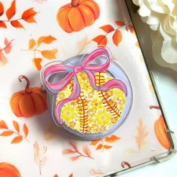 Floral Baseball Bow Coquette Sport Kickstand MagSafe Phone Grip