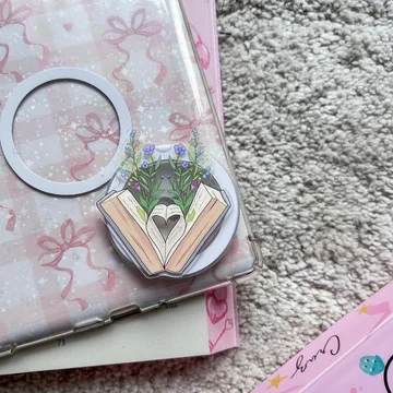 Heart Shaped Book Pages Valentine Cupid Magnetic Cute Phone Grip