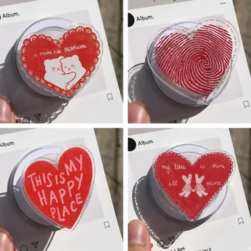 Heart with Holiday Images Christmas Gift to Love Charm Phone Grip