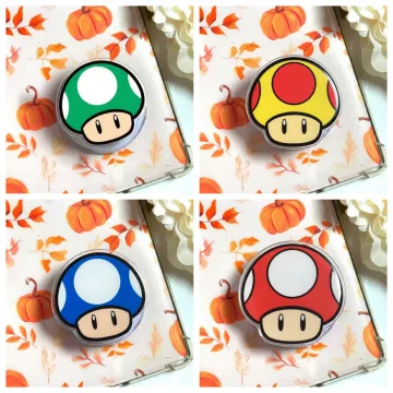 Kawaii Mushroom Green Red and Blue Mushroom Fun for Teens Phone Grip