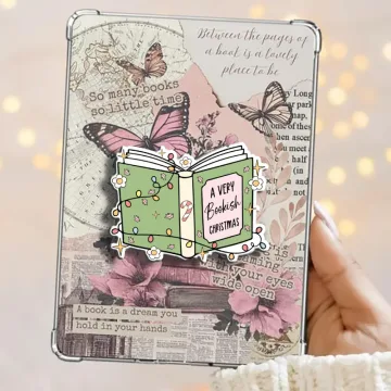 Very Bookish Christmas Kindle Book Lover Santa Snowflake Phone Grip