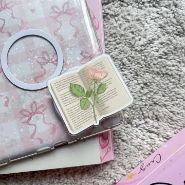 Vintage Rose Pressed Flower Magnetic Cute Trendy Stylish Phone Grip