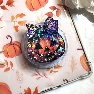 Pumpkin Bow Holographic Kindle Bookish Book Lover Phone Grip