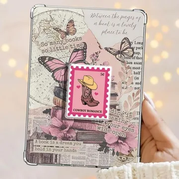 Cowboy Romance Stamp Kindle Book Lover Bookish Smut Phone Grip