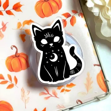 Celestial Black Cat Tarot Witchy Kitten Kitty Magnetic Phone Grip