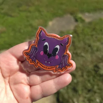 Vintage Spooky Bat Halloween Pumpkin Magnetic Cute Phone Grip