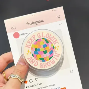 Keep Glowin and Growin Cute Trendy Stylish MagSafe Phone Grip