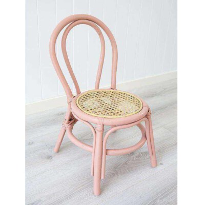 Pink Rattan & Bamboo Kids Party Chair