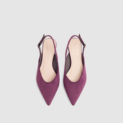 Women’s Velvet Strap Pointed Party Flats (Velvet Upper & Lining, PU/Rubber Midsole, Lightweight, Anti-Slip, OEM/Private Label)