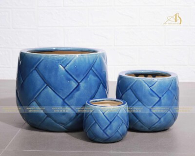 Modern Clay & Glaze Succulent Planter Set