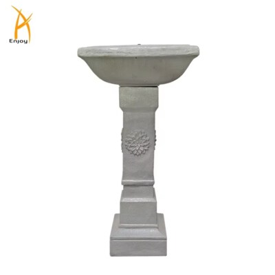 Garden Water Fountain With Solar Light (Handmade Resin, Weather-Resistant, With Water Pump & Light)