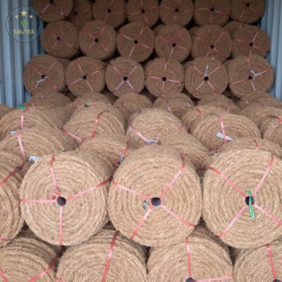 Machine-Twisted Coconut Coir Twine Rope (Splice-Free, 16–22mm Thickness, 125–250m Rolls, Natural Fiber)