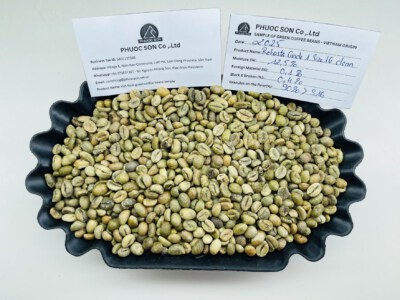 Lam Dong Robusta Green Coffee Beans (Grade 1, R16/16+, 0.1% Black Max, 0.3% Broken Max, Wet Processed, Export Ready)