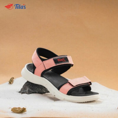 Tilas Premium Women’s Pink Sport Sandals (Virgin EVA Sole, 6 Anti-Slip Rubber Pods, Quick-Dry Knit Lining, Water-Resistant Webbing Straps)