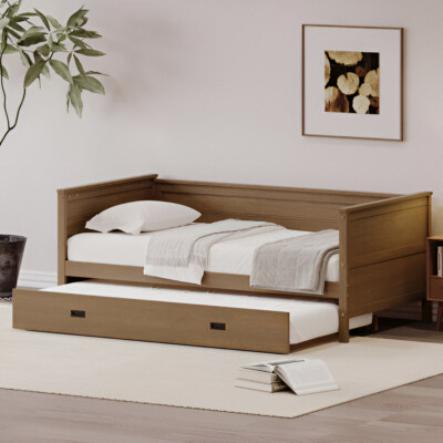 Twin Pine Wood Daybed With Pull-Out Trundle