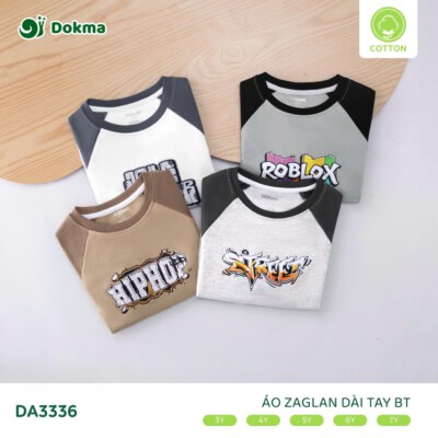 Dokma Boys’ Long-Sleeve Raglan Cotton T-Shirt