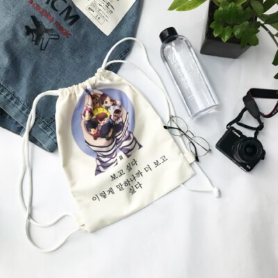 Canvas Drawstring Backpack (Custom Size, Logo Print)