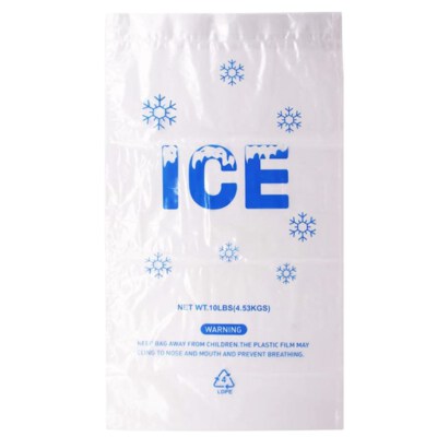 Drawstring Ice Bag (LDPE/LLDPE, Food-Safe, 1.5 Mil, Custom Size, 1–8 Color Printing)
