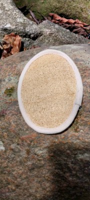 Natural Loofah Bath Mitt (100% Loofah Fiber, Exfoliating, 14.5×10.5cm, Made In Vietnam)