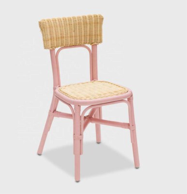 Natural Rattan Children's Chair Solid Wood Frame