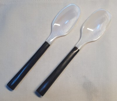 Mother-Of-Pearl Caviar Spoon With Black Wood Handle