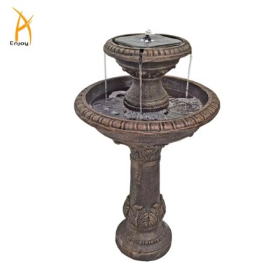 Outdoor Polyresin Water Fountain With Pump & Light (Handmade, Weather-Resistant, Freestanding)