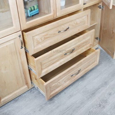 Ali Display Cabinet 1.6m (Ash Wood, Tall Storage)