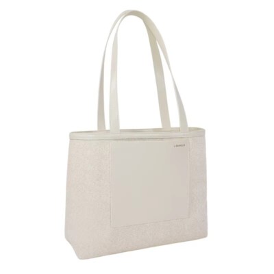 Coffee Ground Recycled Canvas Tote Bag (Microfiber Synthetic Leather Trim, Removable Crossbody Strap)