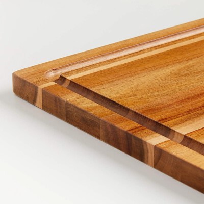 Square Wooden Tray Cutting Board (Juice Groove, Custom Sizes, Acacia/Beech/Xà Cừ/Rubber Wood, Made In Vietnam)
