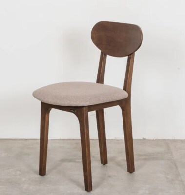Modern Cushioned Dining Chair (Rubberwood & MFC/MDF With Melamine Coating, CARB-P2, Brown 50, Made In Vietnam)