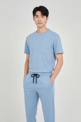 Crew Neck Medical Scrub Top (Cotton-Spandex, 280gsm, In-Stock & OEM/ODM)