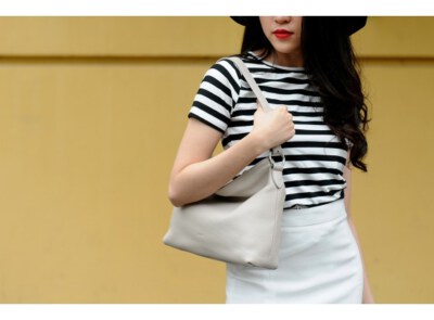 Gina Hobo Bag (Natural Milled Leather, White, GX99-03)