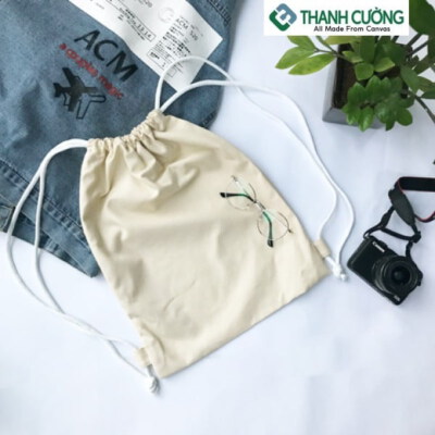 Plain Canvas Drawstring Backpack