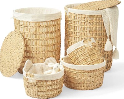 Water Hyacinth Storage Basket (Handwoven, Custom Size, Custom Color)