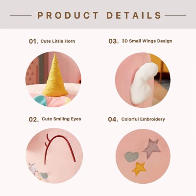 Unicorn Plush Kids Storage Bean Bag (Soft Fabric, Refillable, Made in Vietnam)