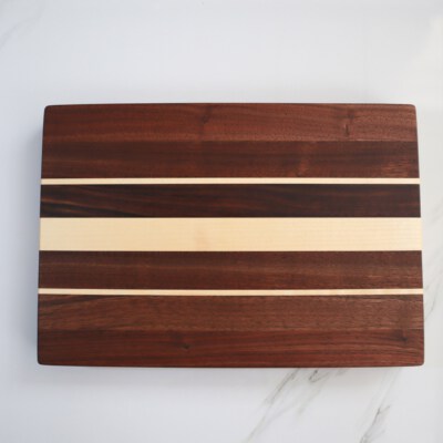 Walnut Decorative Serving Board (Walnut & Maple Lines, Light Cutting/Serving, T008WMD-2)